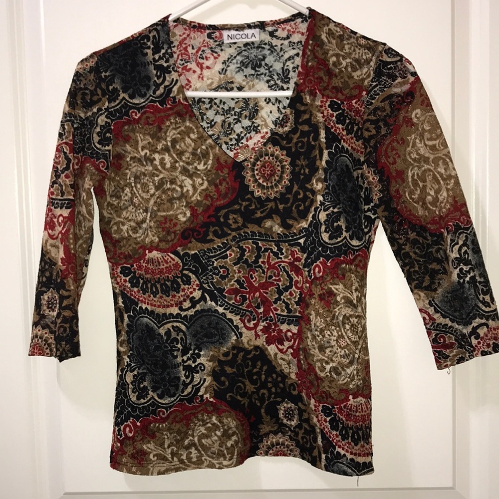 Nicola 3/4 sleeve dressy top- small